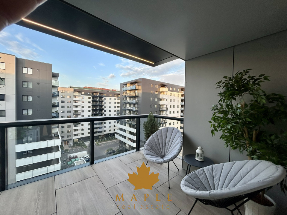 De inchiriat | 2 Camere | Cortina North Pipera | Terasa | Parcare Design Premium