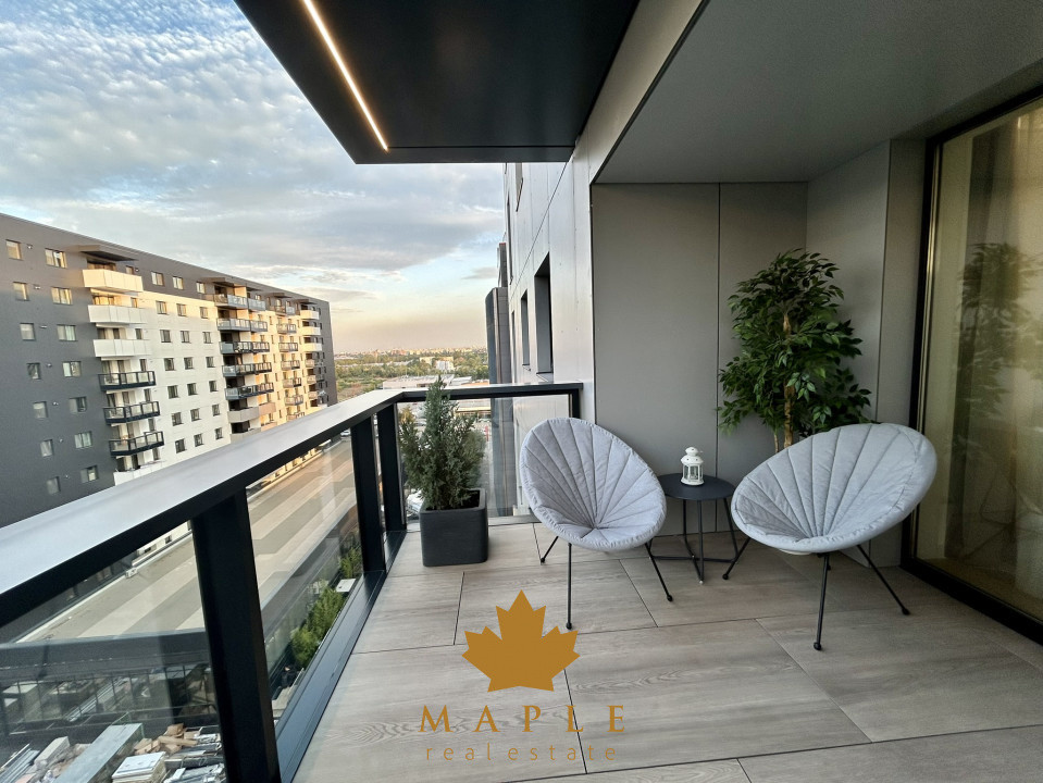 De inchiriat | 2 Camere | Cortina North Pipera | Terasa | Parcare Design Premium