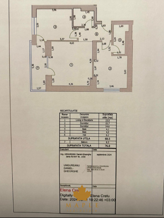 De vanzare: Apartament 3 camere  | Cortina North Pipera | NOU