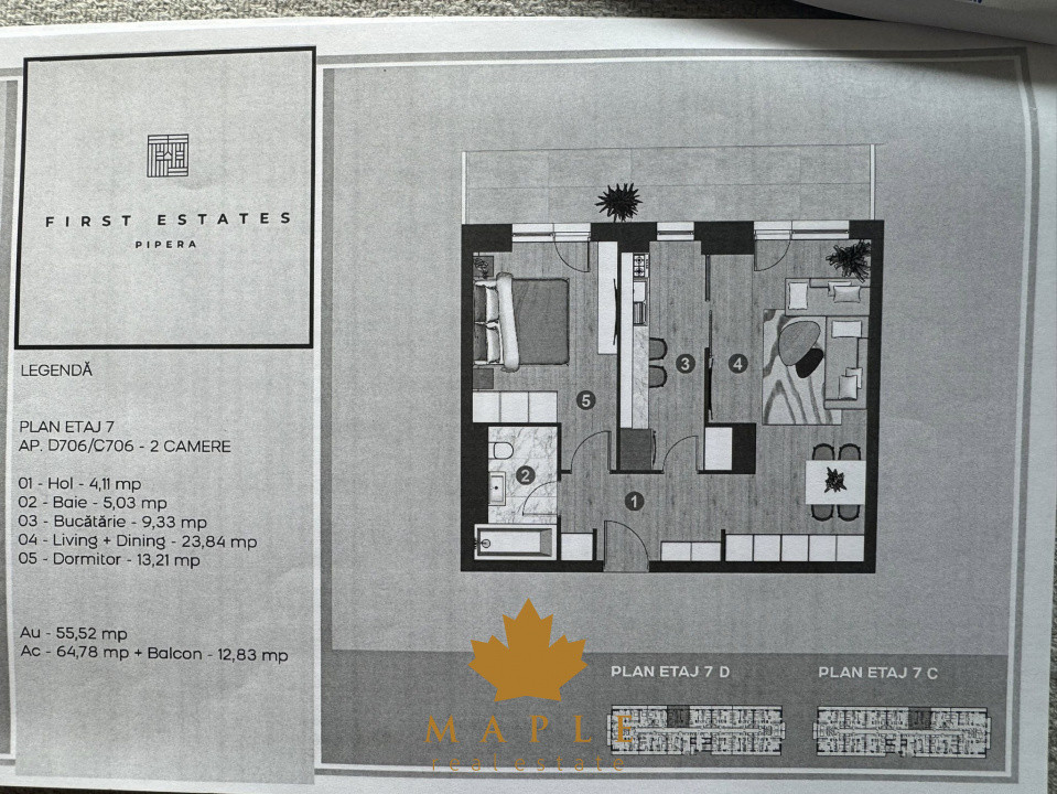 De vanzare: Apartament 2 camere | First Estates Pipera OMV | Parcare